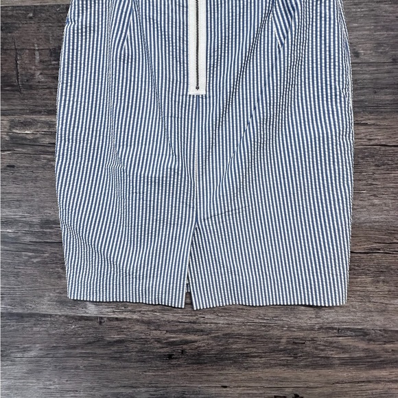 J. Crew White and Blue Mini Ribbed Pencil Skirt Womens 6 - Picture 6 of 8